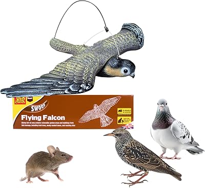 The Big Cheese Flying Falcon Decoy: Wind-Action Bird Deterrent 21in Wingspan