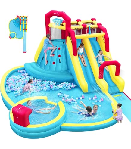 JINGAN Tobogán De Piscina Inflable,Toboganes Anti-basculante para Juego Divertido Parque Acuático Al Aire Libre - Toboganes Acuáticos para Piscinas Inflables o Fuera del Suelo JINGAN Tobogán De Piscina Inflable,Toboganes Anti-basculante para Juego Divertido Parque Acuático Al Aire Libre - Toboganes Acuáticos para Piscinas Inflables o Fuera del Suelo
