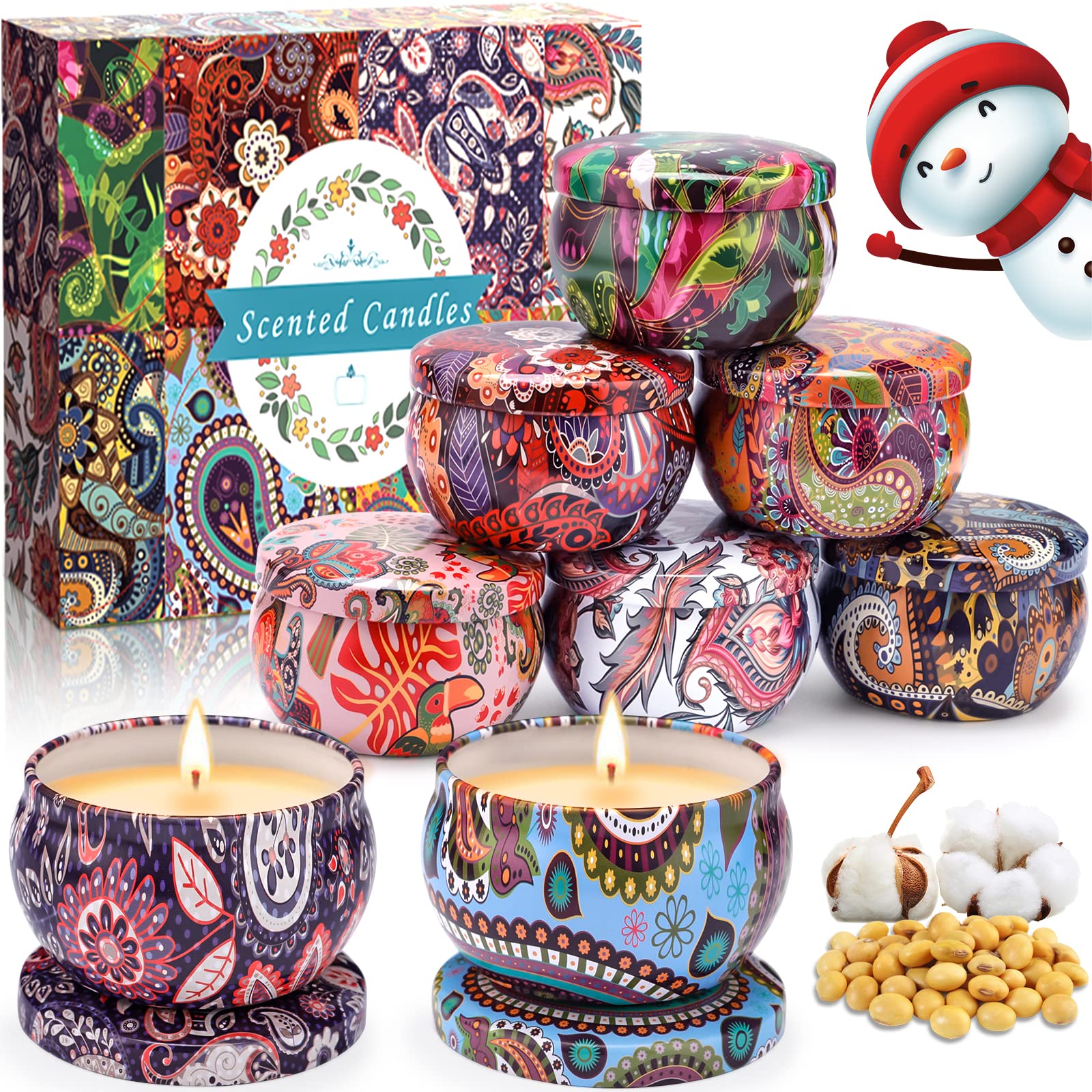 McNory 8pcs Scented Candles Gift Set, Aromatherapy Candle for Her, Natural Soy Wax Women's Gift for Stress Relief Birthday Bath Yoga Birthday Party Anniversary (classic style)