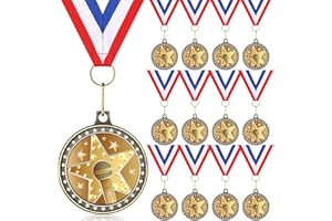 Loetere Microphone Music Medals with Neck Ribbons 1.97 Inches Microphone Music Award Trophy for Singing Karaoke Talent Show