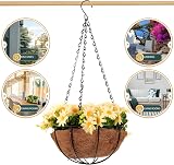 CECOMBINE 4Pcs 8" Metal Hanging Baskets with Coco Liner for Plants view 7
