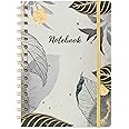 Spiral Notebook - A5 Lined Journal, 8.5'' x 6.3'', 68 Sheets/136 Pages College Ruled Notebook, Waterproof Cover, Back Pocket, Strong Twin-Wire Binding with Premium Paper, Journal Notebooks for Work, Office and School
