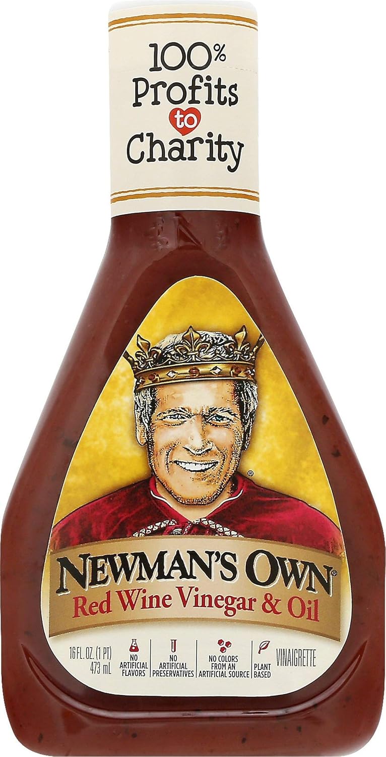 Amazon Com Newman S Own Olive Oil Red Wine Vinegar Salad Dressing 16 Oz Pack Of 6 Vinaigrette Grocery Gourmet Food