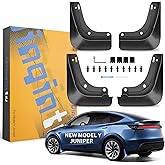 QINQINTU Mud Flaps for Tesla New Model Y Juniper Accessories 2025 2026 [Protect Paint,No Drilling Required] All-Weather Mud Guard Body Kits for New Launch Model Y Juniper 2025 2026 Black