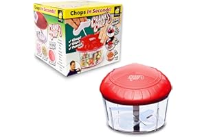Crank Chop Food Chopper and Processor Deluxe with Japanese Blades - Chop Dice Puree Vegetables Onions Tomatoes Garlic Meats a