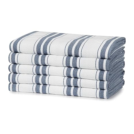 Sticky Toffee 100 Cotton Tea Towels Absorbent Restaurant Bar Glass Kitchen Cloths Blue 5 Pack Of Kitchen Towels 50 X 70 Cm Home Kitchen Kitchen Linen