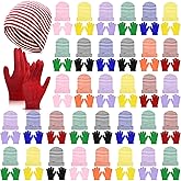 Handepo 60Pcs Kids Winter Beanie and Gloves Bulk Knit Hats Gloves Warm Unisex Cold Weather Winter Gifts for Boy Girl Homeless