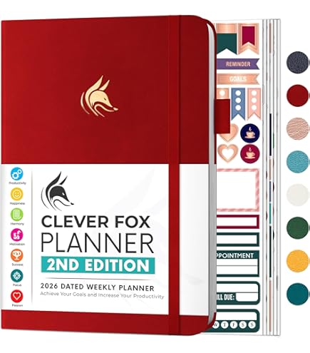 Clever Fox Diario De Bienestar, Diario Semanal Y Diario