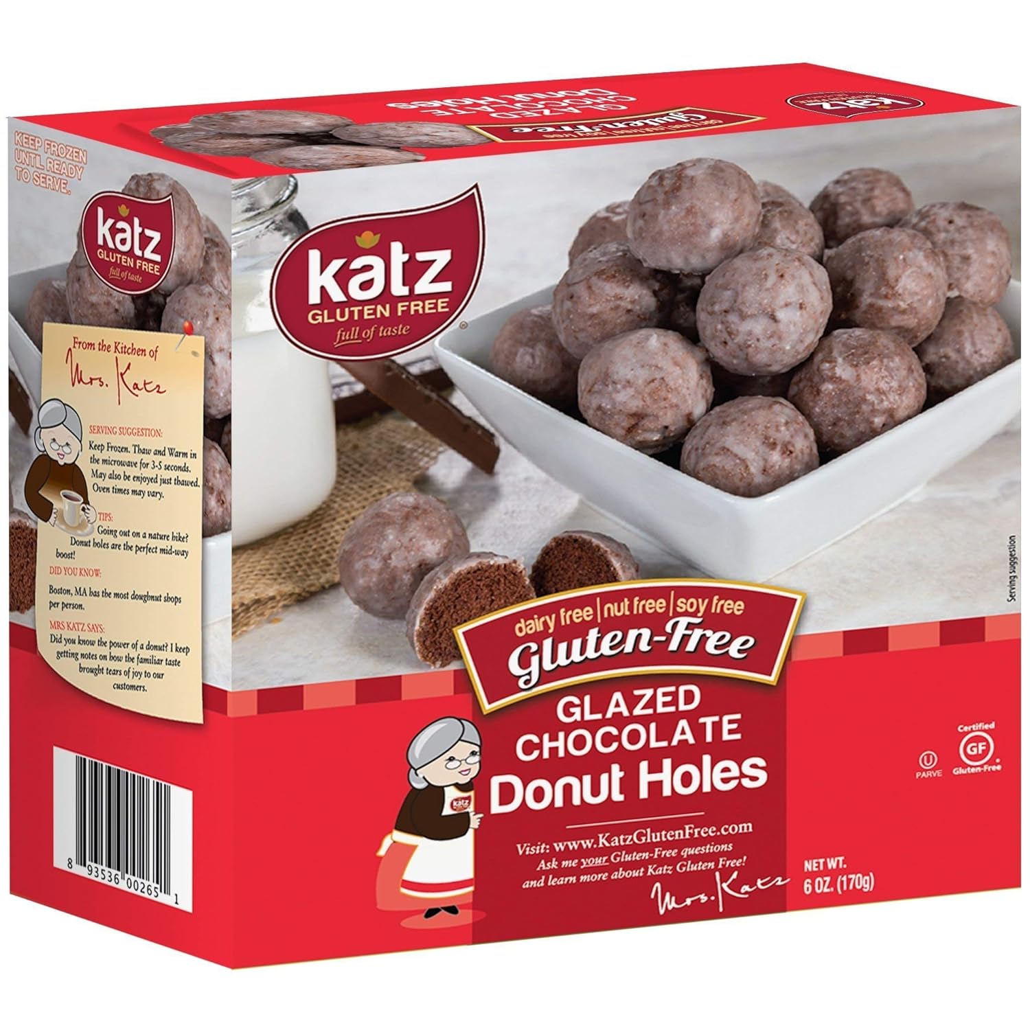 Katz Gluten-Free Glazed Chocolate Donut Holes (Dairy, Nut, Soy & Gluten Free, Kosher)