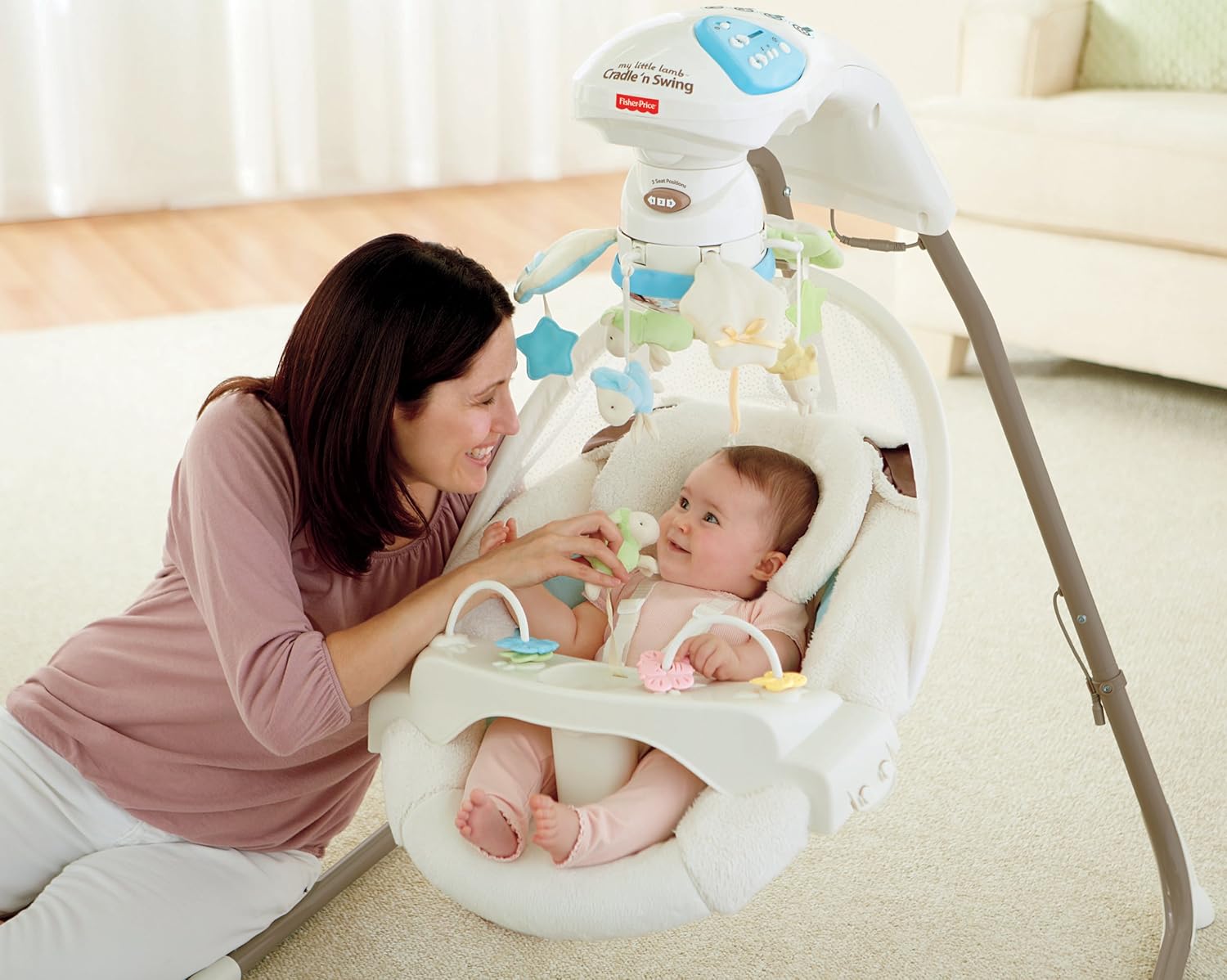 fisher price cradle n swing lamb