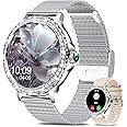 Smart Watches for Women, 1.3”HD Fitness Tracker Watch with Blood Pressure/Heart Rate Monitor, Bluetooth 5.2 Make Calls Smart Watch for Android/iOS Phones, IP68 Waterproof Fitness Watch for Women