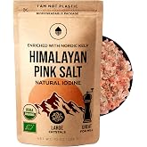 Himalayan Pink Salt with Nordic Kelp &ndash; Naturally Iodized salt for everyday use in Plastic-Free Packaging | Coarse salt for grinder refill | Gourmet Salt for Cooking | Unrefined, Additive-Free, 10oz