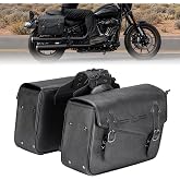KEMIMOTO Motorcycle Saddlebags Throw Over PU Leather 36L Saddle Bags | Quick Release Luggage Bag, Fit for Sportster Softail Dyna V-star Shadow Road King 883 1200 Low Rider S Cruiser Vulcan Rebel