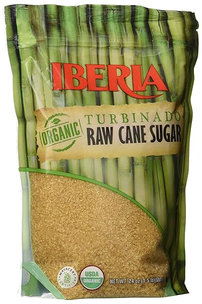 IBERIA ORGANIC TURBINADO RAW CANE SUGAR, 1.5 LBS...