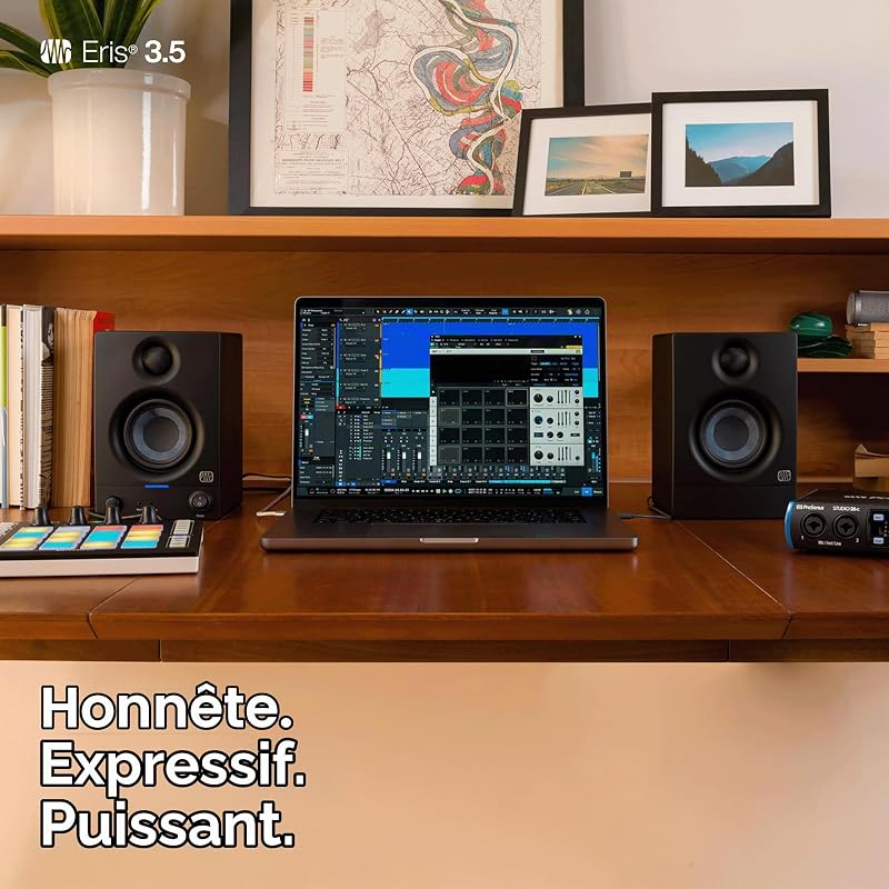 Eris 3.5 Gen 2, Enceintes Actives 3,5" de Bureau pour Multimédia, Gaming, Production Musicale de Qualite Studio, Puissance de 50 W