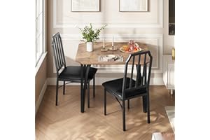 IDEALHOUSE Dining Table Set for 2, Kitchen Table Set of 2 with Upholstered Cushion Chairs, Dining Room Table Set with Kitchen Chairs, Easy to Assemble, Suitable for Apartment - (Rustic Brown)
