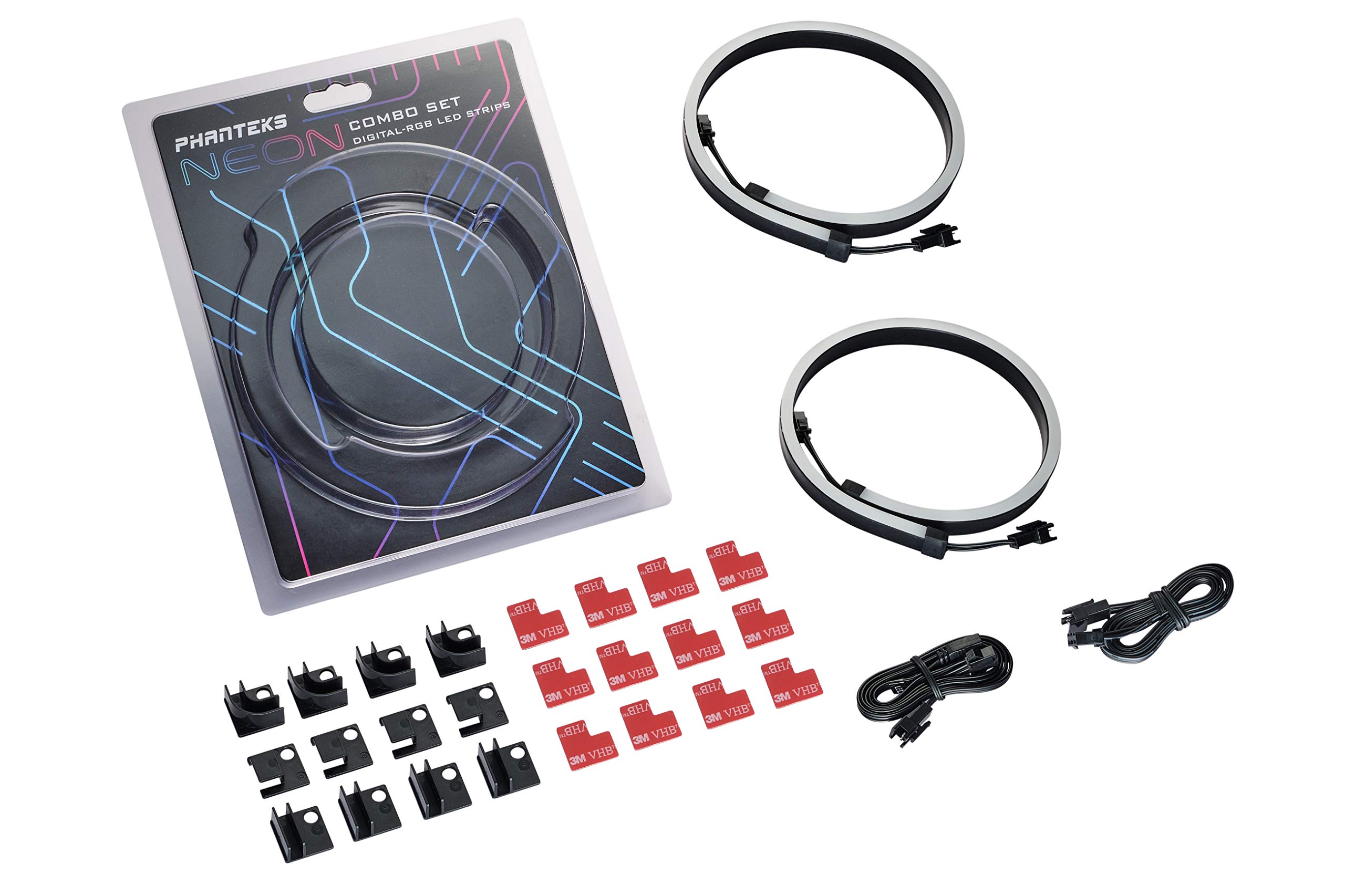 Phanteks Neon Digital RGB LED Strip Combo Set - 2 x 400mm, Customisable Lighting