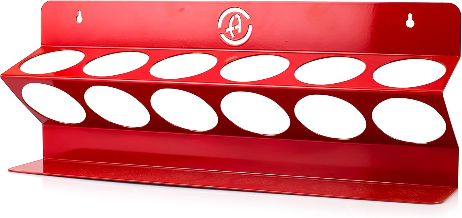 Adam's Garage Bottle Organizer - Heavy Duty, Premium Metal Construction - Wall Mountable, Displays Up to 6 Bottles (Bottle Organizer Only)