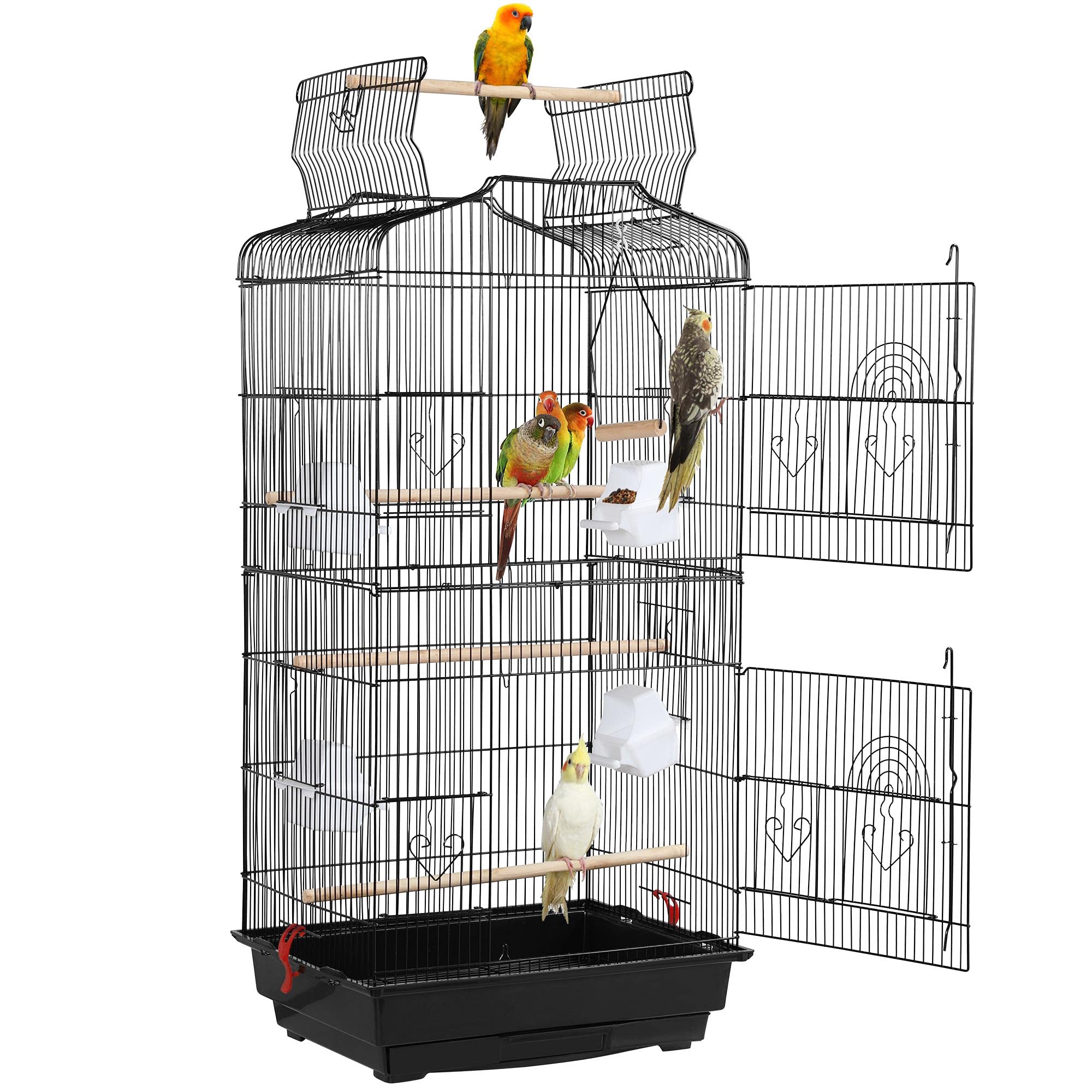 Photo 1 of Yaheetech 41-inch Open Top Medium Bird Cages for Parakeets Finches Canaries Lovebirds Small Quaker Parrots Cockatiels Budgie Green Cheek Conure Travel Pet Flight Birdcage