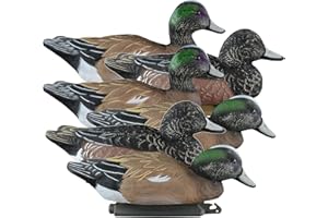 Higdon Outdoors Standard Widgeon Floater Duck Decoys | Ultra Realistic Drake & Hen Decoys for Waterfowl Hunting | 2 Upright & 2 Skimmer Drakes & 2 Resting Hens| Foam-Filled | 6pk
