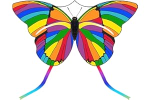 JEKOSEN Large Butterfly Kite for Kids and Adults Easy to Fly Single Line String with Tail for Beach Trip Park Family Outdoor Activities