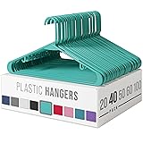 Clothes Hangers Plastic 40 Pack - Aqua Plastic