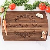 Blue Ridge Mountain Gifts Personalized Laser Engraved Wooden Cutting Board New Home Essentials - Customized Chopping Board for Weddings, Anniversaries, Birthdays or Valentines Day