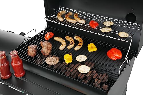 Die Größe der Grillfläche mit Fleisch bedeckt