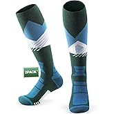 vvfxx Ski Socks 2-Pack for Men - Thick Thermal Knee-High Warm Socks for Skiing, Snowboarding, Winter, Hunting