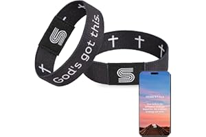 DINIZON Bible Verse Bracelets Fathers Day Gift For Dad, Daily Scripture Tap Phone Wristbands For Women, Men, Teens, Kids, Christian Religious Gifts For Prayer, Jesus Faith Bracelets