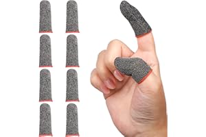 ENPOINT 10 Pack Black Finger Sleeve for Gaming, Thumb Covers, Dedales Gamer Profesionales Thumb Sleeves Mobile Gaming Call of Duty Mobile PUBG Mobile Games Finger Covers, Mobile Gaming Accessories