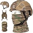 SANYETS Airsoft Helmet,Black Tactical Helmet with Airsoft Accessories,Tactical Airsoft Gear