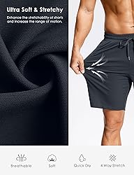 Men's Workout Shorts with Zipper Pockets 7 Inch