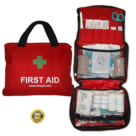 Erste-Hilfe-Set mit über 100 Teilen, für Reisen, Auto, zu Hause, Wohnwagen, Kampieren, Überleben und Arbeit. Beinhaltet Augen