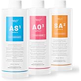 BR&Uuml;UN Aqua Facial Serums for Face Cleansing &ndash; A Pack of 400ml 3 Aqua Peeling Solution AS1, SA2, and AO3 &ndash;Skin Care Solution for Vacuum face Cleaning Jet for Home and Spa