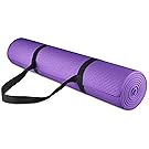 BalanceFrom GoYoga All Purpose High Density Non-Slip Exercise Yoga Mat with Carrying Strap, 1/4", Purple