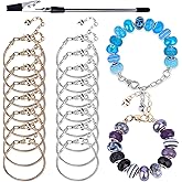 16 Pcs Snake Chain Charm Bracelet Adjustable Bangle Bracelets with Heart Lobster Clasp Extender Adjustable DIY Bracelet Chain for Women DIY Jewelry Making Supplies 7.87"