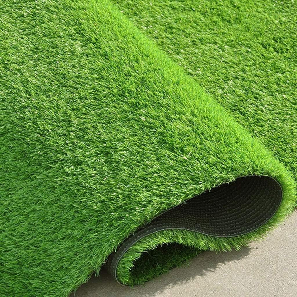 Outdoor Artificial Realistic Artificial Grass Synthetic Turf Grass Artificial Lawn Rug with Drainage Holes and Rubber Backing Style,Spring Grass Thickness,25mm (Color : 25mm, Size : 1mX2m)