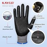 KAYGO KG19N Work Gloves with Grip Dots Nitrile Coated 3 Pairs Grey L view 2