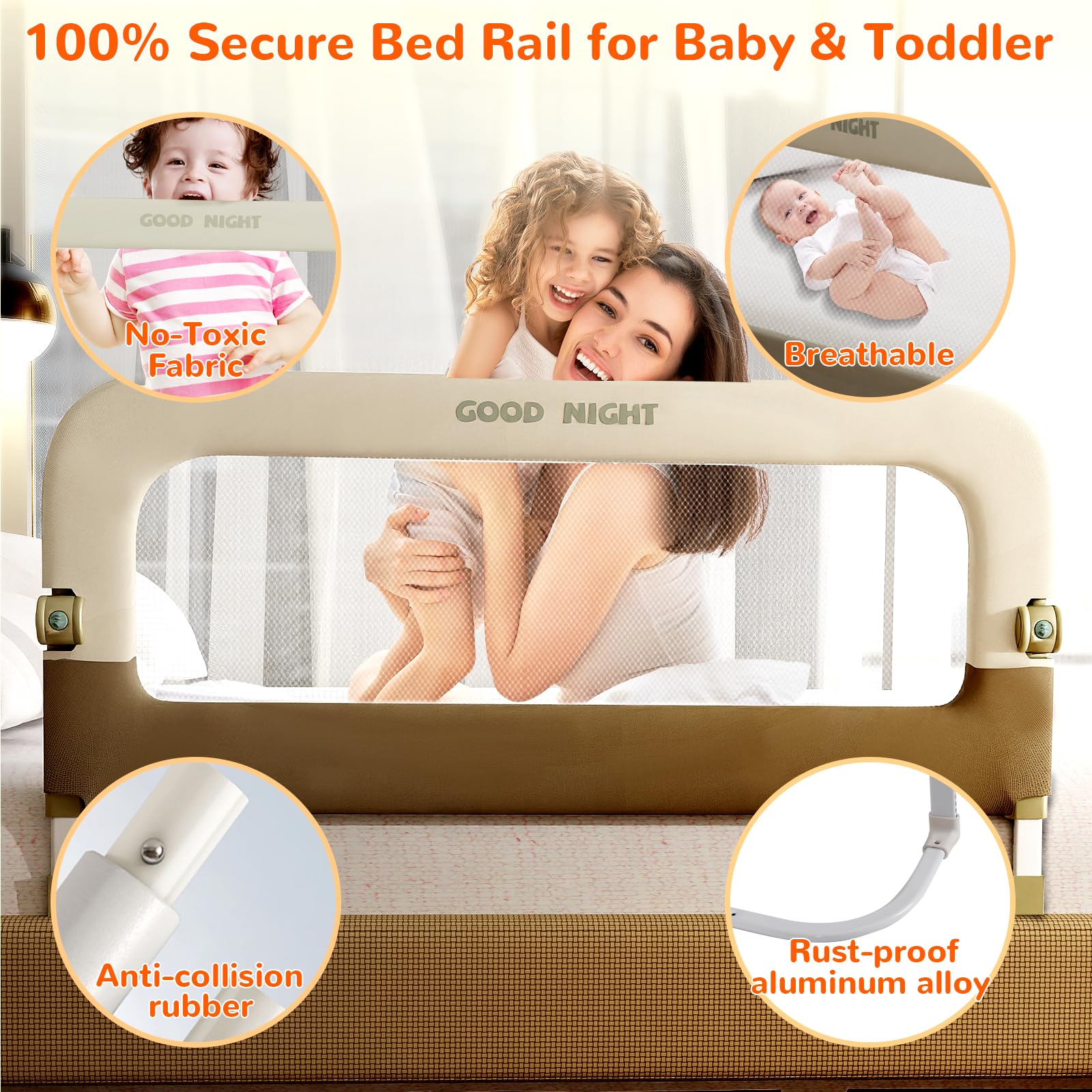 Deeteck Bed Guard Rail for Toddlers - 32