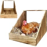 Wooden Single Compartment Chicken Nesting Box for Outdoor Coop - Comfortable Laying Box for Hens, Ducks and Poultry with Easy-Clean Design and Ventilated Egg Laying Space for Backyard Chickens