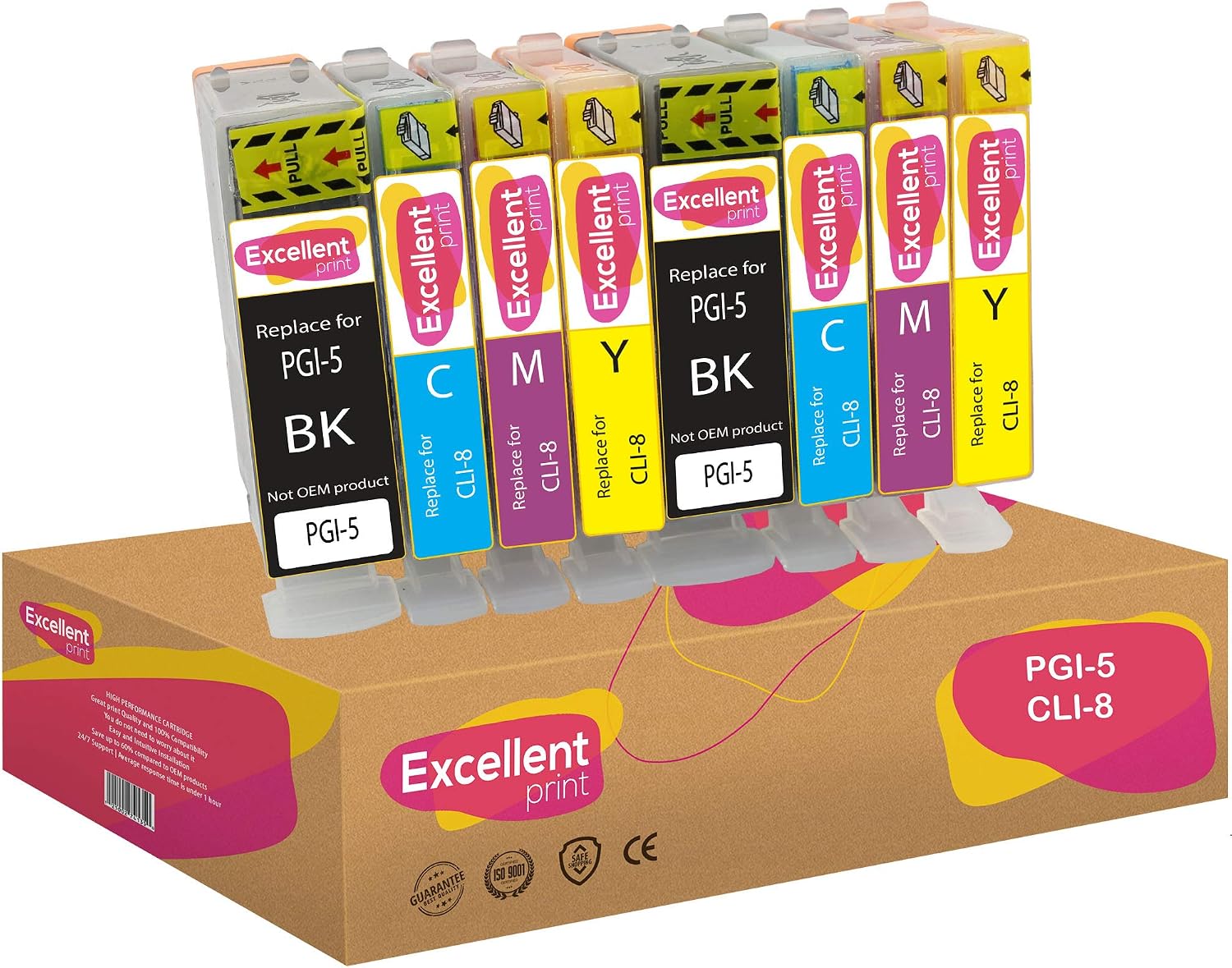 Excellent Print PGI-5 CLI-8 5 8 Compatible Ink Cartridges for Canon PIXMA Ip4200 Ip4500 MP610 Ip5200