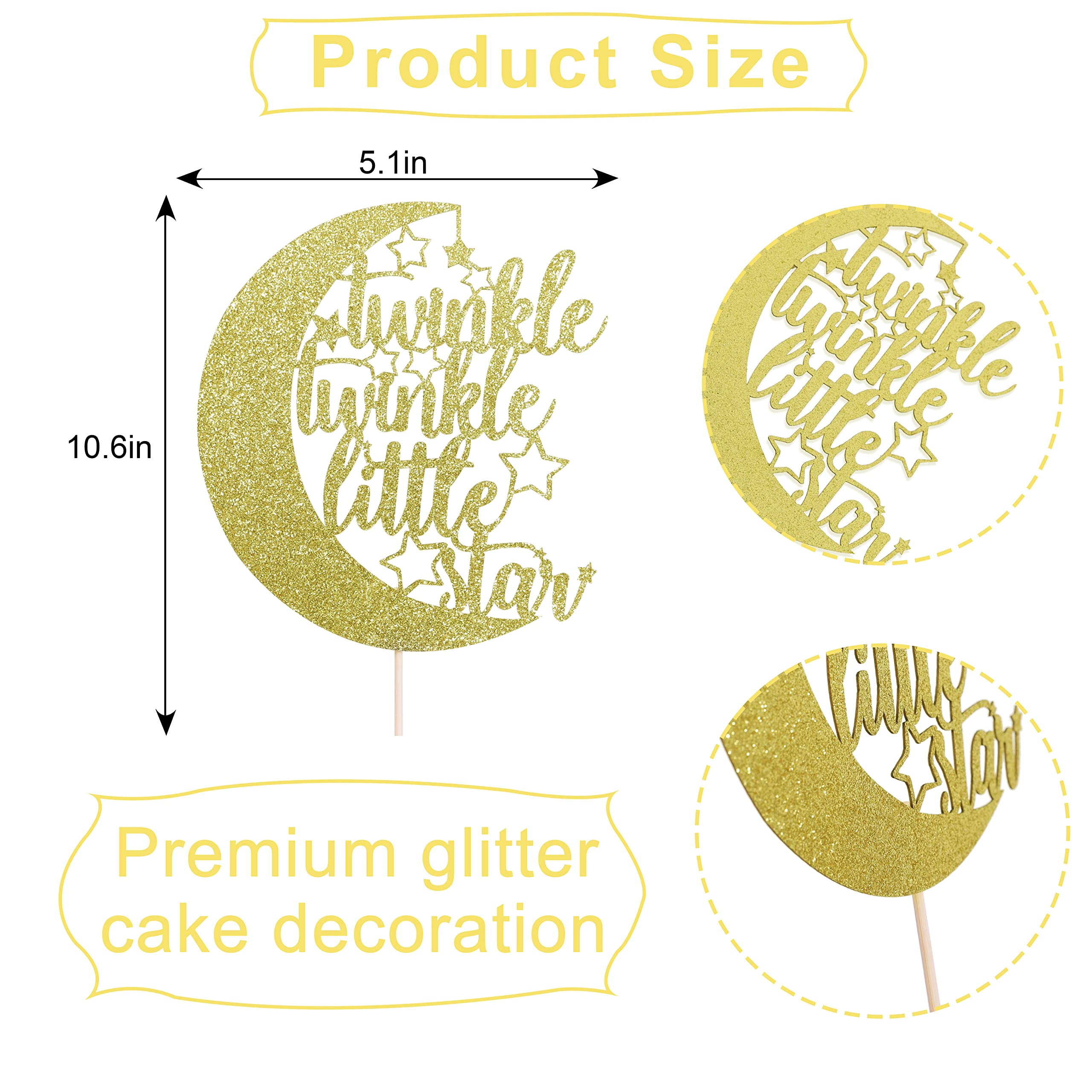 Mua Twinkle Twinkle Little Star Cake Topper - Gold Glitter Moon and ...