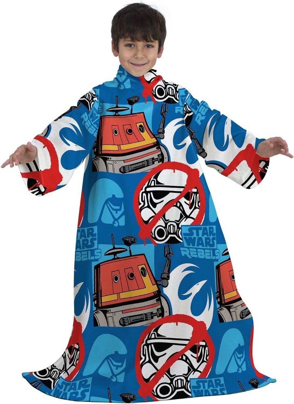 Disney Sleeved Fleece Blanket / Snuggle Throw for Kids, Boys, Girls (9 Designs) (Starwars)