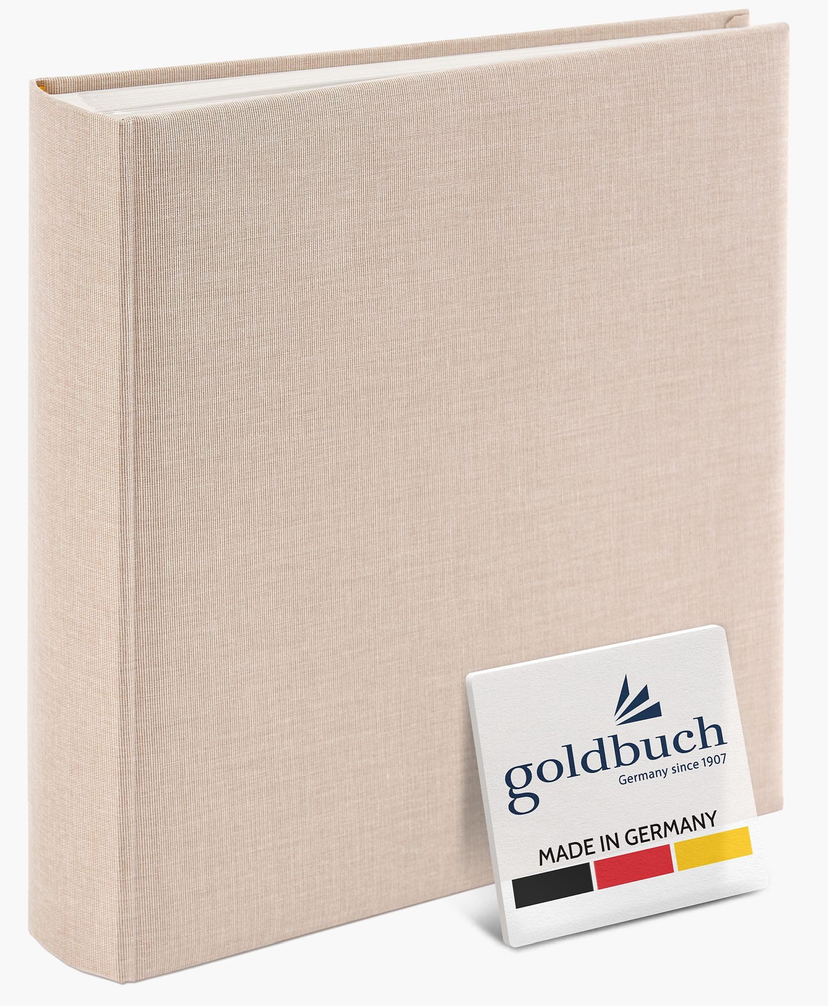 Goldbuch Summertime Trend 2 31605 Photo Album with 100 White Pages with Parchment Dividers, Photo Album with Linen Cover, up to 600 Pictures, Beige, 30 x 31 cm