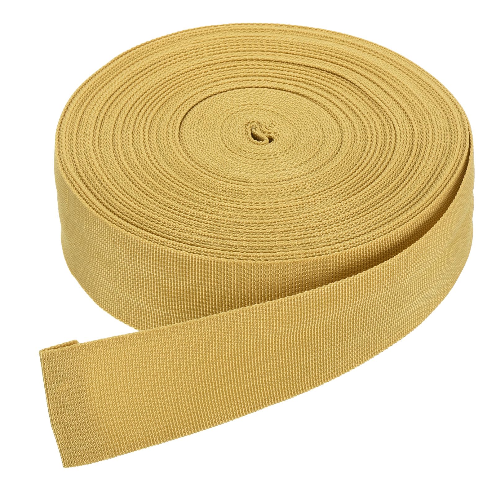 DMiotech 50 Yard x 2 Inch Width Nylon Webbing Strap Poly Flat Webbing Strapping for DIY Craft Backpack Strapping, Sewing, Outdoor Gear Repair, Gold Tone
