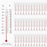 Maitys 50 Pcs Science Thermometers Mercury Free Student School Supplies Boiling Point Dual Scale Thermometers for Classroom Teaching Tools (White)