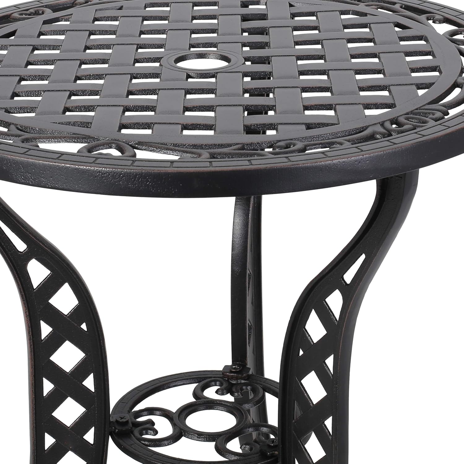 Christopher Knight Home La Sola Metal Outdoor Bistro Set, Black With Bronze: Garden & Outdoor
