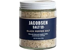 Jacobsen Salt Co. Black Pepper Kosher Sea Salt, Non-Iodized, 4.23 oz