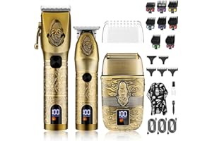 Lanumi Professional Hair Clipper Trimmer Set for Men Electric Shaver Razor Cordless Hair Cutting Barber Clippers Beard Trimmer Men’s Grooming Kit Gifts for him